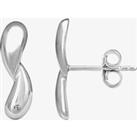 Silver Sparkle Silver Spinning Droplet Stud Earrings DE364C(T)