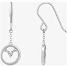 Silver Sparkle Silver Centrepoint Dropper Earrings E3301C(T)
