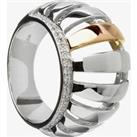 House Of Lor Silver Cubic Zirconia Rose Gold Curved Bar Ring H-20003-L