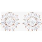 Swarovski Sunshine Rose Gold Tone White Crystal Stud Earrings 5459597