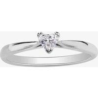 9ct White Gold 0.20ct Diamond Heart Shaped Solitaire Ring 1968WG/20-9 P