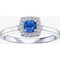 9ct White Gold Sapphire 0.07ct Diamond Ring 51Y61WG-10 L (SAP)