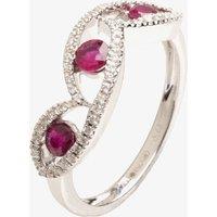 18ct White Gold Diamond and Ruby Fancy Ring 18DR381-R-W