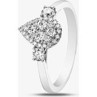 9ct White Gold Pear Shaped 0.5ct Diamond Shoulder Cluster Ring 31138YW/50-9 L