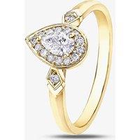 9ct Yellow Gold Pear Shaped 0.33ct Diamond Halo Ring 30980RG/33 P YG
