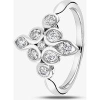 18ct White Gold 0.63ct Rubover-Set Diamond Fancy Ring LG208/RA N