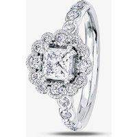 18ct White Gold 0.93ct Diamond Princess-cut Flower Cluster Ring 30022WG/93-18 M