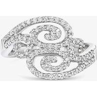 Tivon 18ct White Gold Diamond Open Swirl Fancy Ring RW-0382-D N