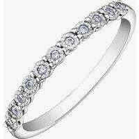 9ct White Gold 0.05ct Diamond Half Eternity Ring 50L67WG/05-10 9W L