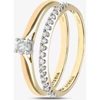 9ct Yellow Gold 0.25ct Diamond Bridal Ring Set PR08559Y K