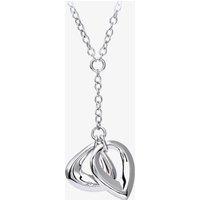 Silver & Diamond Double Teardrop Necklace PNE01762