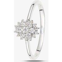 9ct White Gold 0.25ct Diamond Cluster Ring DR1673W P