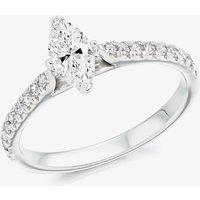 Platinum Marquise-Cut Diamond-Shoulder Engagement Ring (L) ENG6980