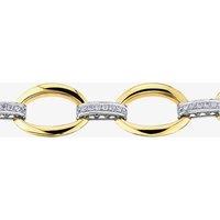 18ct Two Tone Gold 1.50ct Diamond Oval Link Bracelet BR845YW/150