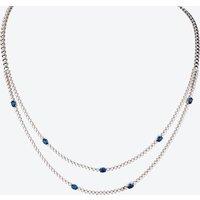 18ct White Gold Sapphire & Diamond Two Row Necklace HSN2000(BS)