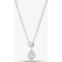 18ct White Gold 0.31ct Pear & Brillaint Cut Diamond Dropper Necklace P22430GW18DD