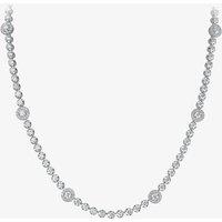 18ct White Gold 4.30ct Diamond Halo Cluster Necklace HSN1015(4.30CT)S
