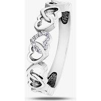 9ct White Gold Diamond Entwined Open Hearts Ring CH594WG/03-10 P