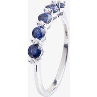 18ct White Gold Diamond Sapphire Half Eternity Ring 18DR433-S-W