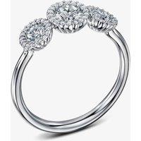 Geoghegan Cannele Trois Platinum & Diamond Three Halo Cluster Ring CAN104/P