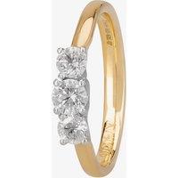 1888 Collection 18ct Gold 0.57ct Diamond Trilogy Ring R3-145(.57CT PLUS) F-G/VS2-SI2/0.60ct