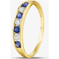 9ct Yellow Gold Blue & Clear Cubic Zirconia Half Eternity Ring PR02470SA L