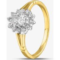 9ct Yellow Gold Clear Crystal Cluster Ring DIV006C-O