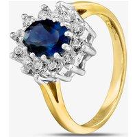 9ct Yellow Gold Blue & Clear Crystal Cluster Ring DIV046B-P