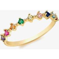 9ct Yellow Gold Multi-Colour Crystal Half-Eternity Ring (M) 1.84.9949 M
