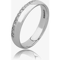 9ct White Gold 4mm Diamond Edged Wedding Ring 7607W/9W/DQ10 P