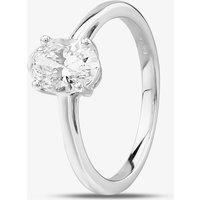 14ct White Gold Laboratory-Grown 1.00ct Certificated Oval-Cut Diamond Solitaire Ring LGR34886-100 N D-E/VS/1.00ct