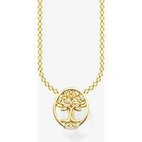 THOMAS SABO 18ct Gold Plated & Cubic Zirconia Tree of Life Necklace KE2126-414-14-L45V