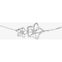 Fei Liu Allure 18ct White Gold & Diamond 0.09ct Double Flower Pendant ALU-750W-106-WD00