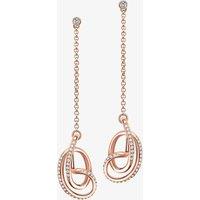 Fei Liu Serenity Rose Gold Plated & Cubic Zirconia Twist Drop Earrings SER-925G-204-CZ00