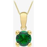 9ct Yellow Gold May Green Birthstone Pendant Necklace 1.68.7074