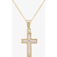 9ct Yellow Gold Channel-set Cubic Zirconia Cross GCS9