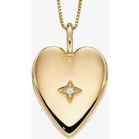9ct Yellow Gold Diamond Heart Necklace GP2291 GN141