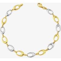 9ct Two Tone Open Oval Bracelet GBR44