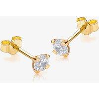 9ct Gold 4mm Round Cubic Zirconia Stud Earrings 1-58-6319