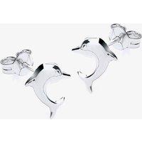 9ct White Gold Dolphin Stud Earrings 5-55-0251