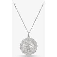 Silver Round Engraved St. Christopher Pendant 8-61-8079