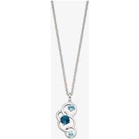 Sterling Silver Round Blue Topaz Pendant P4844T N2323