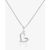 Sterling Silver Cubic Zirconia Offset Heart Pendant N611053