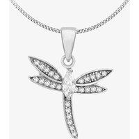 Silver Cubic Zirconia Dragonfly Pendant 8.68.2984