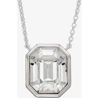 Sterling Silver Asscher-Cut Clear Crystal Necklace N4476C