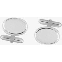 Sterling Silver Oval Edged Toggle Cufflinks LH42 T/L