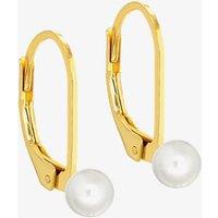 LUXE Silver Gold Plated Freshwater Pearl Leverback Earrings 8.54.5092