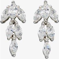 Sterling Silver Cubic Zirconia Marquise Dropper Earrings E5674C