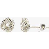 Silver Textured Knot Stud Earrings 8-55-6429