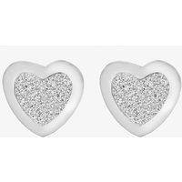 Sterling Silver Stardust Heart Stud Earrings 8.55.8669